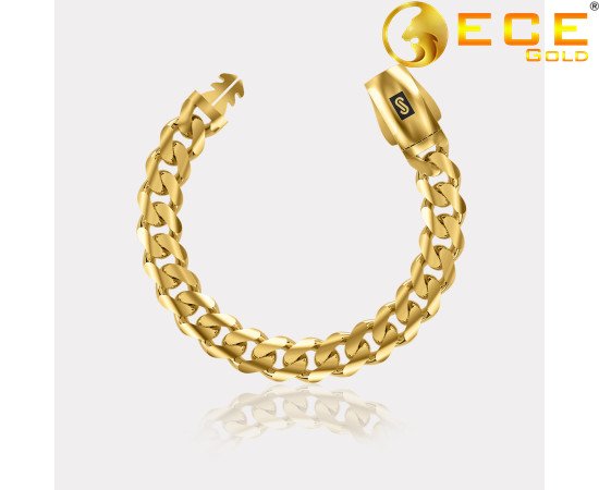 Monaco Chain Sarı Altın Bileklik 9,5 mm