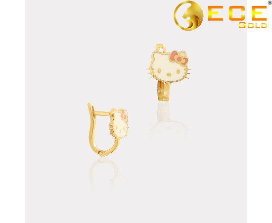 Hello Kitty Sarı Altın Çocuk Küpe Hello Kitty Sarı Altın Çocuk Küpe