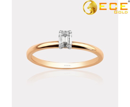 0,50 Karat Pırlanta Emerald Kesim Tektaş Yüzük 0,50 Karat Pırlanta Emerald Kesim Tektaş Yüzük