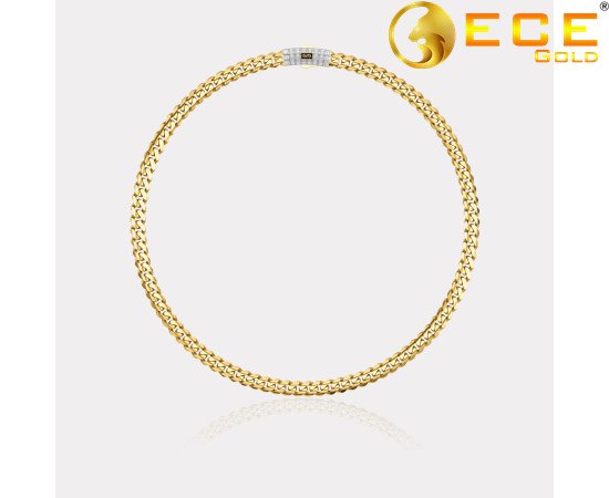 Monaco Chain Sarı Altın Kolye Baget Kilit - 8 mm